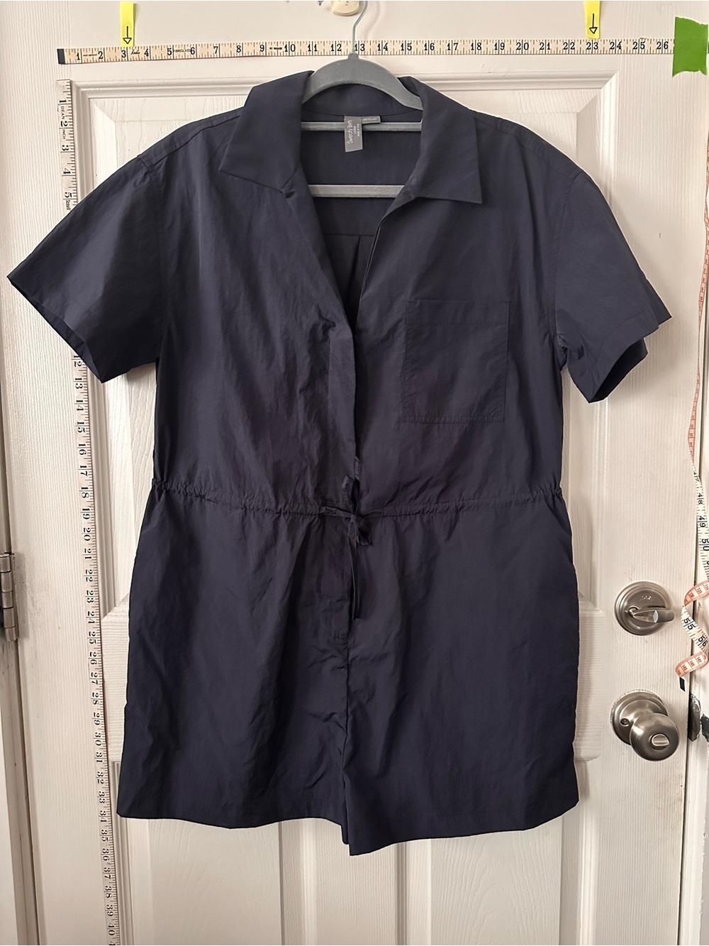 Sweaty Betty Navy Short-Sleeve Utility Romper